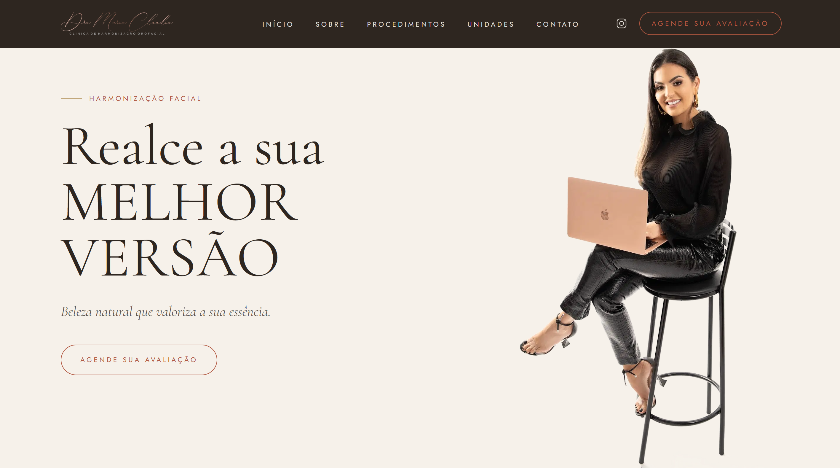 Print da home do site da Dra. Maria Claudia
